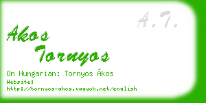 akos tornyos business card